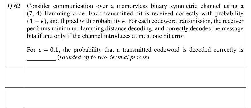 GATE 2022 EC question 62