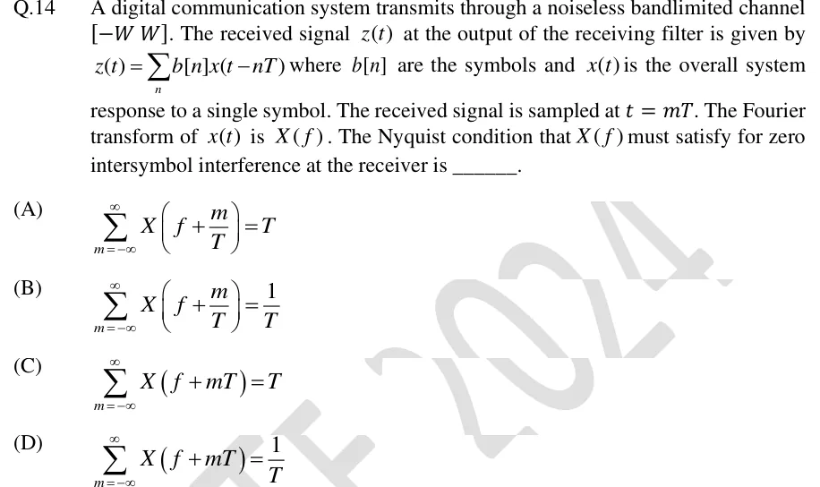 GATE 2024 EC question 14