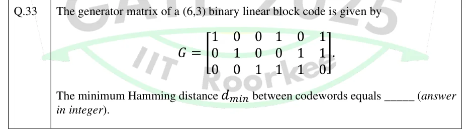 GATE 2025 EC question 33
