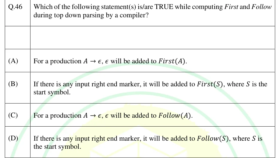 GATE 2025 CS1 question 46