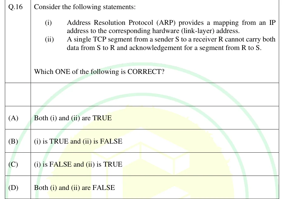 GATE 2025 CS2 question 16