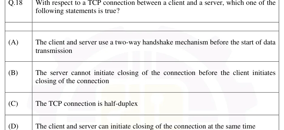 GATE 2026 CS1 question 18