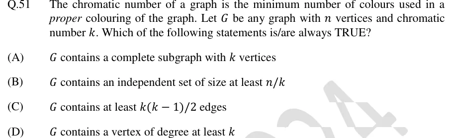 GATE 2024 CS1 question 51