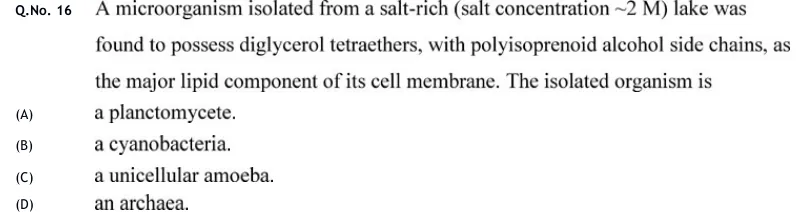 GATE 2020 BT question 16