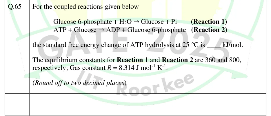 GATE 2025 BT question 65