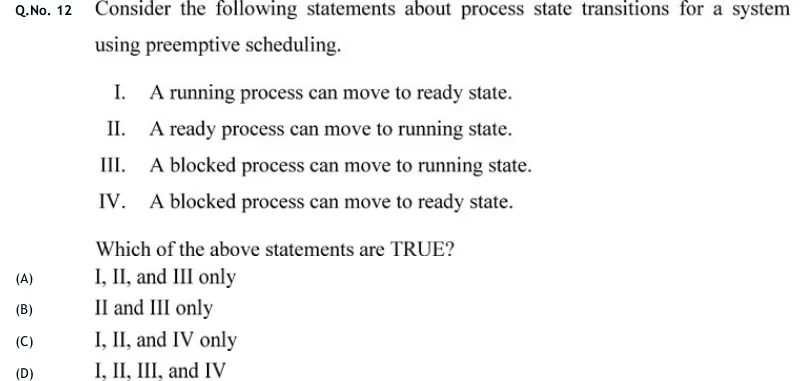 GATE 2020 CS question 12