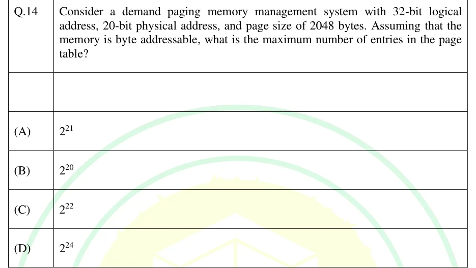 GATE 2025 CS1 question 14
