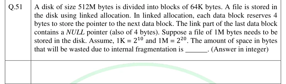 GATE 2025 CS1 question 51