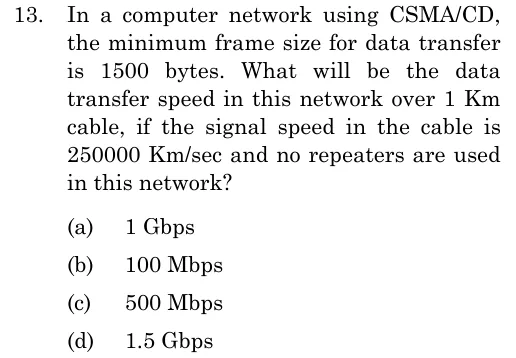 ISRO CS 2023 question 13