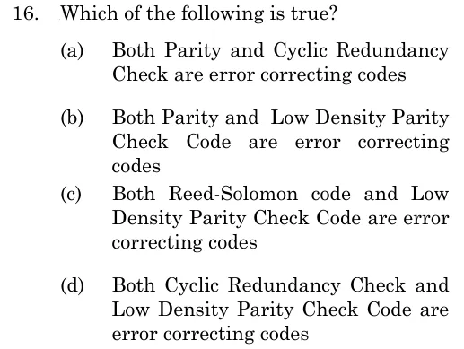 ISRO CS 2023 question 16