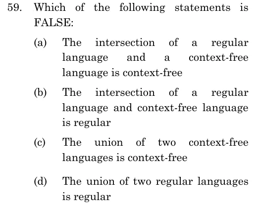 ISRO CS 2023 question 59