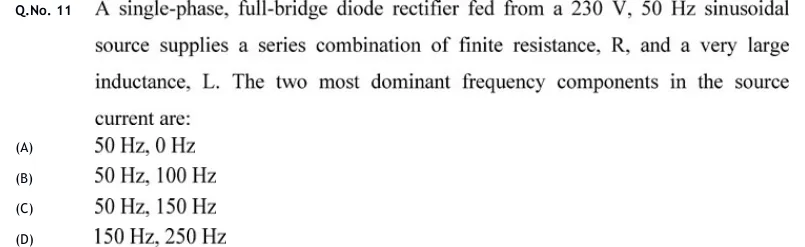 GATE 2020 EE question 11