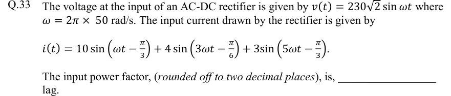 GATE 2022 EE question 33