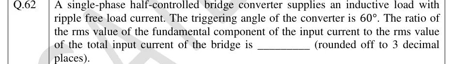 GATE 2024 EE question 62