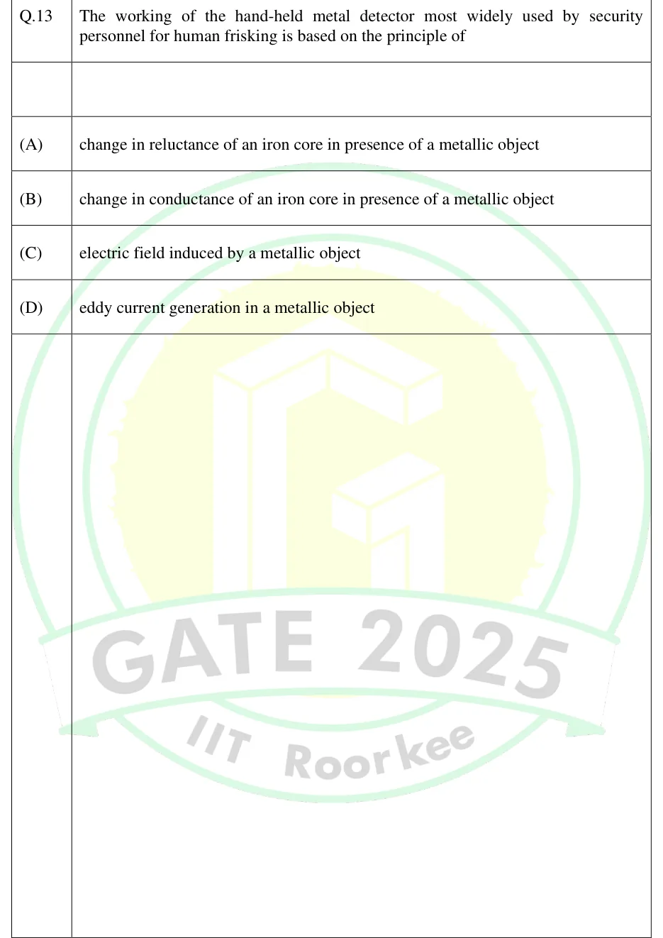 GATE 2025 IN question 13