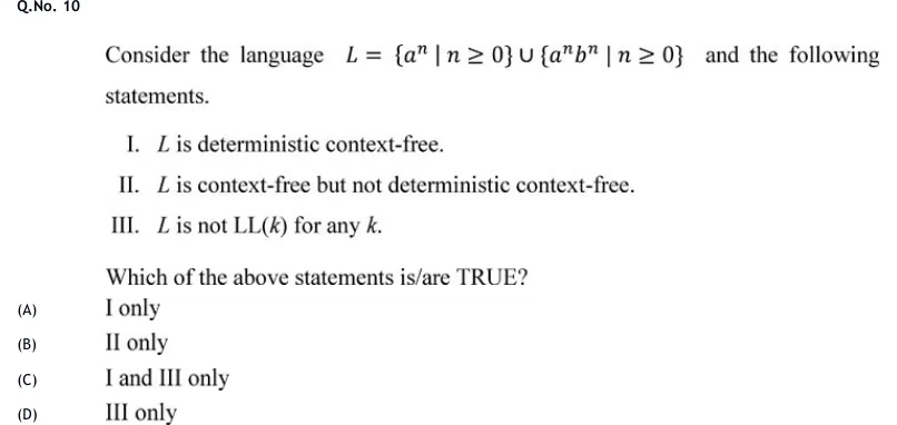 GATE 2020 CS question 10