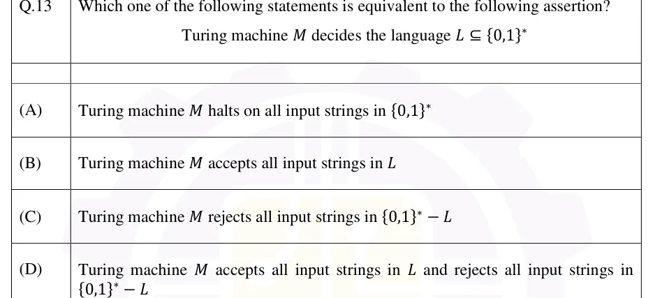 GATE 2026 CS2 question 13